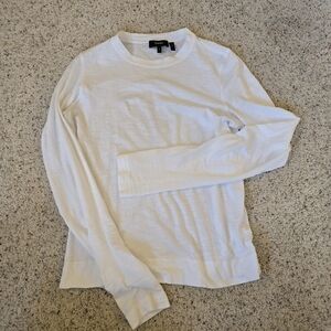Theory White Long Sleeve Tee